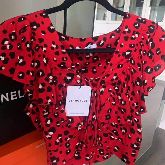 Glamorous Tops - Glamorous Animal Print Top Size Small